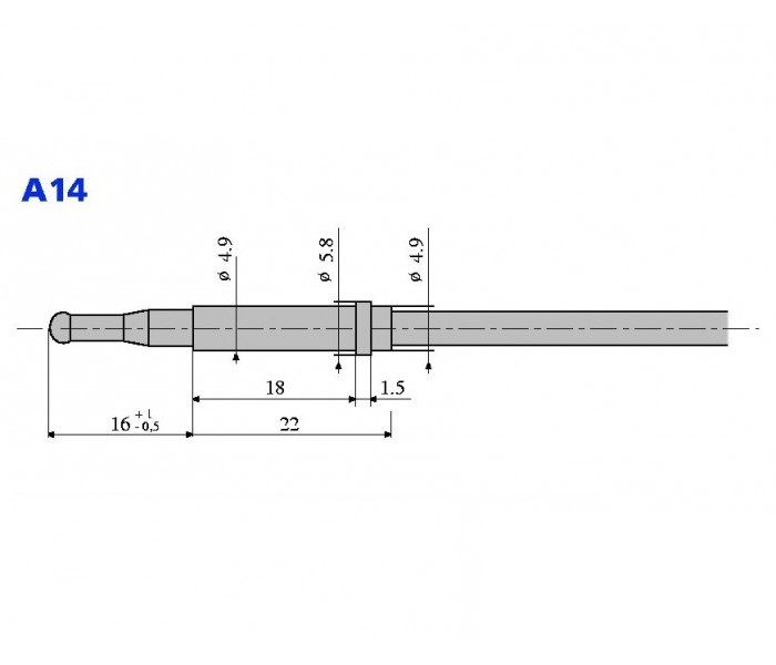 Зображення Термопара SIT, оголовок тип А14, приєднання до клапана М8х1, 600 мм (0.260.137) 0.260.137, зовнішній вигляд та деталі продукту