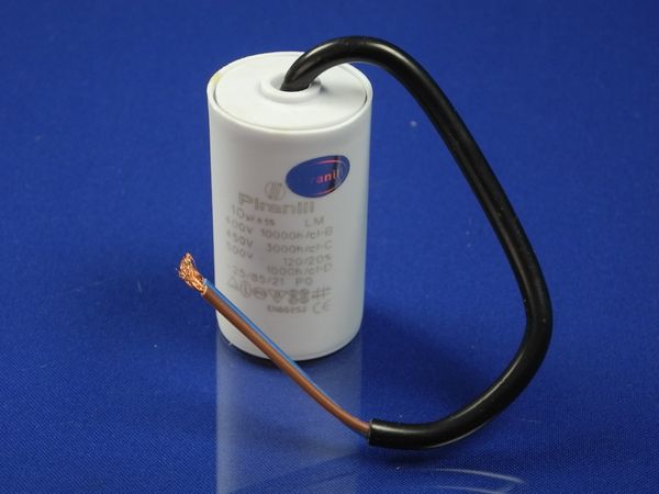 Зображення Пуско-робочий конденсатор у пластику CBB60 на 10 МкФ (кабель) 10 МкФ-1, зовнішній вигляд та деталі продукту