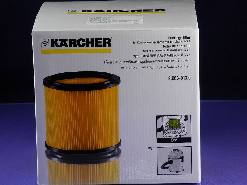 Зображення Фільтр патронний до господарського пилососа KARCHER WD1 (2.863-013.0) 2.863-013.0, зовнішній вигляд та деталі продукту