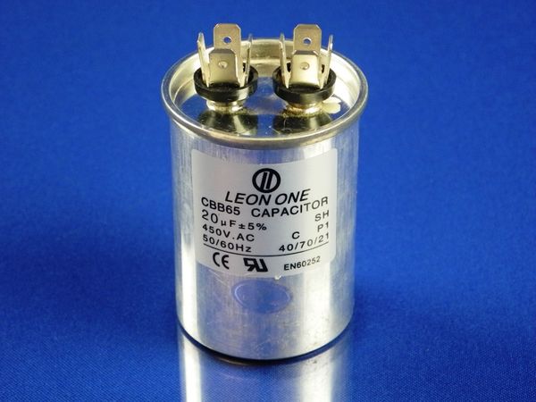 Изображение Пуско-робочий конденсатор в металле CBB65 на 20 МкФ 20 МкФ, внешний вид и детали продукта