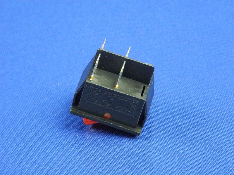 Зображення Кнопка широка червона On/Off, 4 контакти KCD4 (250V, 16A) P2-0145, зовнішній вигляд та деталі продукту