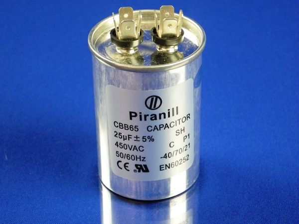 Изображение Пуско-робочий конденсатор в металле CBB65 на 25 МкФ 25 МкФ, внешний вид и детали продукта
