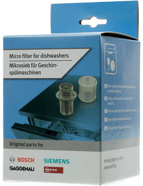 Изображение Фильтр тонкой очистки, микрофильтр для посудомоечной машины Bosch (10002494) 10002494, внешний вид и детали продукта