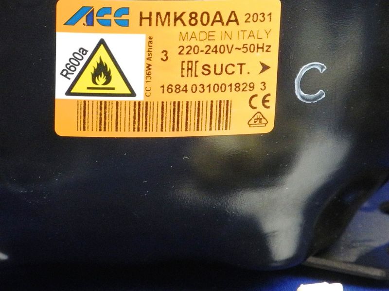 Зображення Універсальний компресор для холодильника ACC HМK80AA 220-240/50 136W R600a 480132103228, зовнішній вигляд та деталі продукту