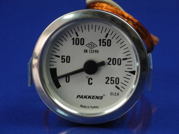 Изображение Термометр капиллярный PAKKENS D=60 мм., капилляр длинной 1 м, темп. 0-250 °C 060/5021208, внешний вид и детали продукта