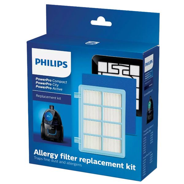 Изображение Комплект фильтров для пылесоса Philips PowerPro Compact (FC8010/02) FC8010/02, внешний вид и детали продукта