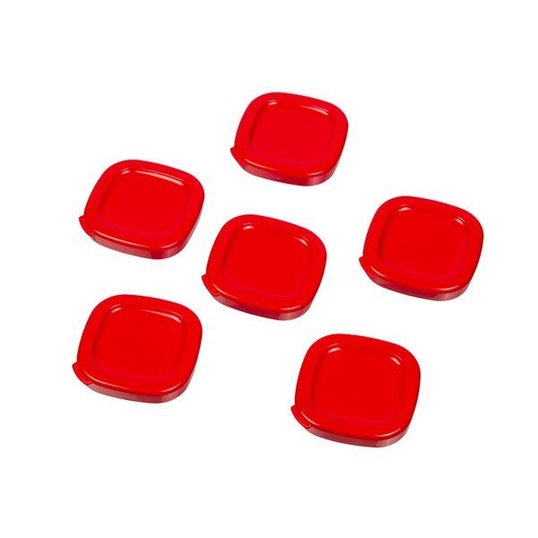 Изображение Набор крышек (6 шт.) для квадратной баночки йогуртинцы Tefal красный (SS-1530000653) SS-1530000653, внешний вид и детали продукта