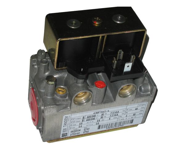 Зображення Газовий клапан 830 TANDEM (20025243) для котлів до 40 кВт (0.830.036) 0.830.036, зовнішній вигляд та деталі продукту