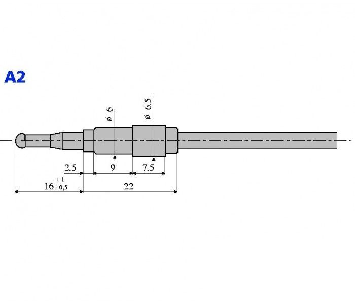 Зображення Термопара SIT з алюмінієвим покриттям тип А2, під'єднання до клапана М9х1, довжина 600 мм (0.290.086) 0.290.086, зовнішній вигляд та деталі продукту