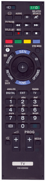 Изображение Пульт для телевизора Sony (RM-ED052) RM-ED052, внешний вид и детали продукта