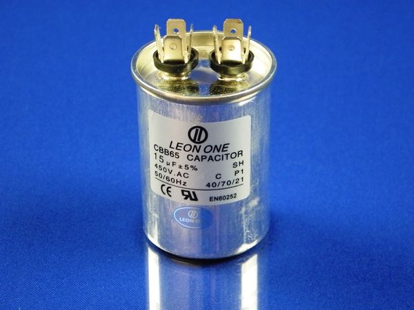 Изображение Пуско-робочий конденсатор в металле CBB65 на 15 МкФ 15 МкФ, внешний вид и детали продукта
