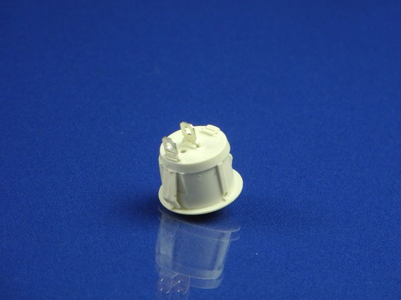 Зображення Кнопка кругла біла, 2 контакти (250V 3A) P2-0125, зовнішній вигляд та деталі продукту