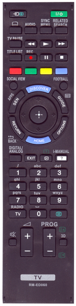 Зображення Пульт телевізора Sony (RM-ED060) RM-ED060, зовнішній вигляд та деталі продукту