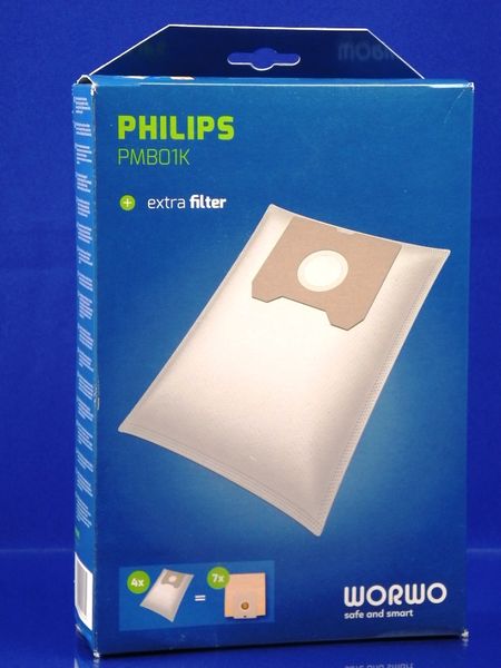 Зображення Набір одноразових мішків WORWO для пилососа PHILIPS (PMB01K) PMB01K, зовнішній вигляд та деталі продукту