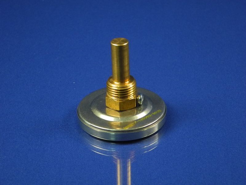 Зображення Термометр біметалевий PAKKENS D-63 мм, шток 50 мм, темп. 0-120°C, з'єднання 1/2 063/402-1, зовнішній вигляд та деталі продукту