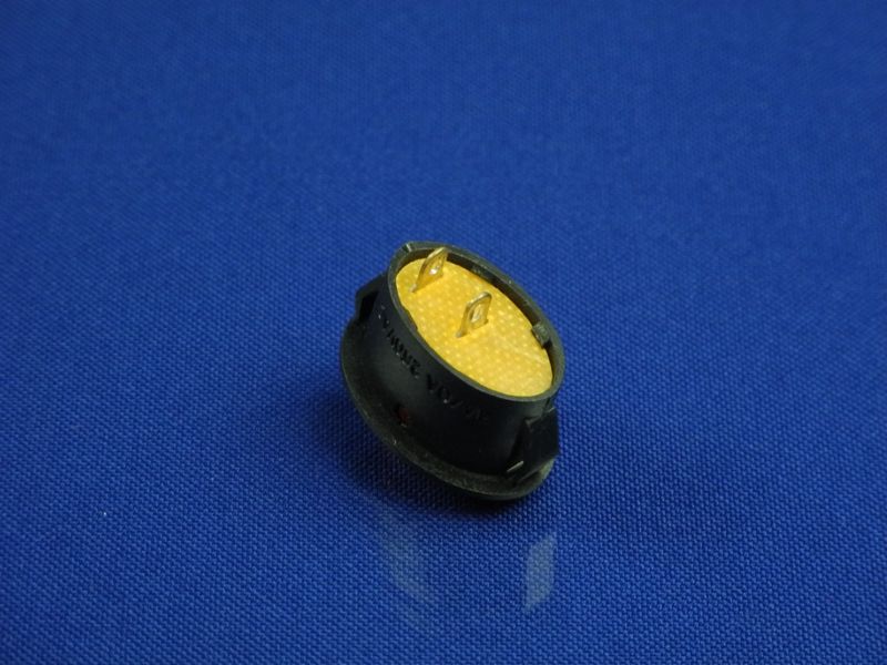 Зображення Кнопка овальна, чорно-червона, 2 контакти, (250V, 3A/6A) P2-0129, зовнішній вигляд та деталі продукту