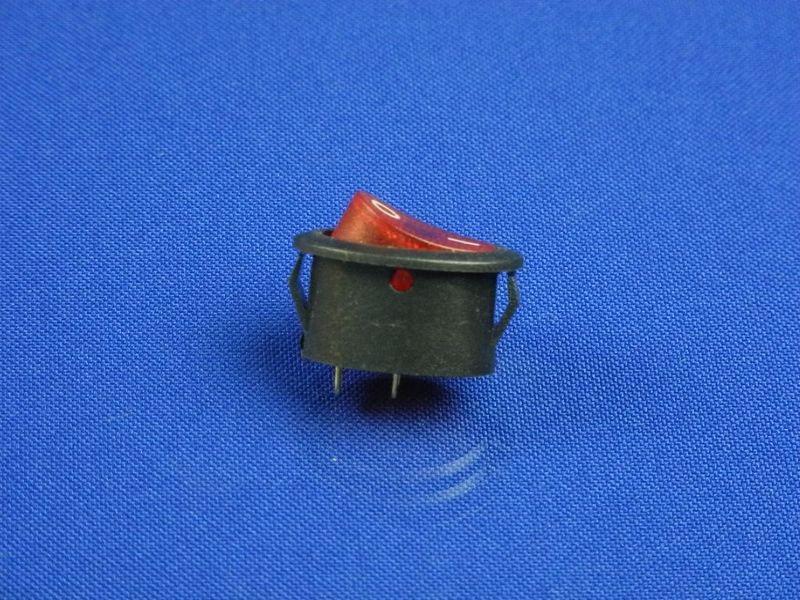 Изображение Кнопка овальная, черно-красная, 2 контакта, (250V, 3A/6A) P2-0129, внешний вид и детали продукта