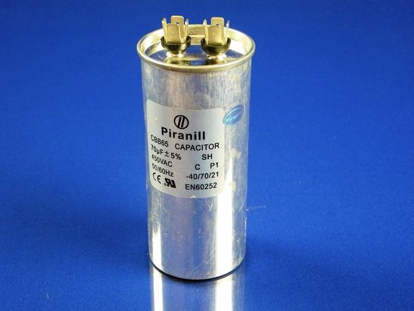 Изображение Пуско-робочий конденсатор в металле CBB65 на 70 МкФ 70 МкФ, внешний вид и детали продукта