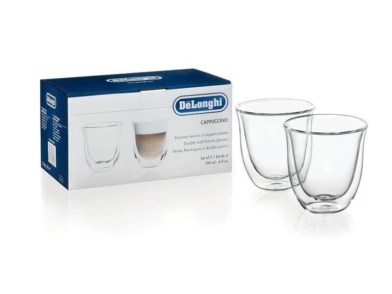 Изображение Чашки латте из двойного стекла (220 мл.) DeLonghi 5513284171 5513284171, внешний вид и детали продукта