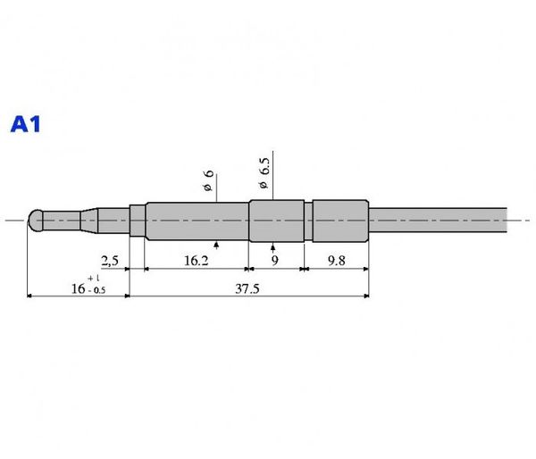 Изображение Термопара SIT оголовок тип А1, подсоединение к клапану М9х1, длина L=1200мм (0.200.019) 0.200.019, внешний вид и детали продукта