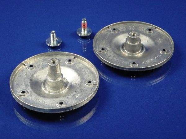 Изображение Фланец Whirlpool 2 штуки с валом на 5 дырок (без крепежных болтов) (481252088117) (COD.085) 481241818464, внешний вид и детали продукта