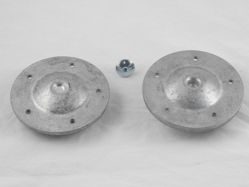 Изображение Фланец Whirlpool 2 штуки с валом на 5 дырок (без крепежных болтов) (481252088117) (COD.085) 481241818464, внешний вид и детали продукта