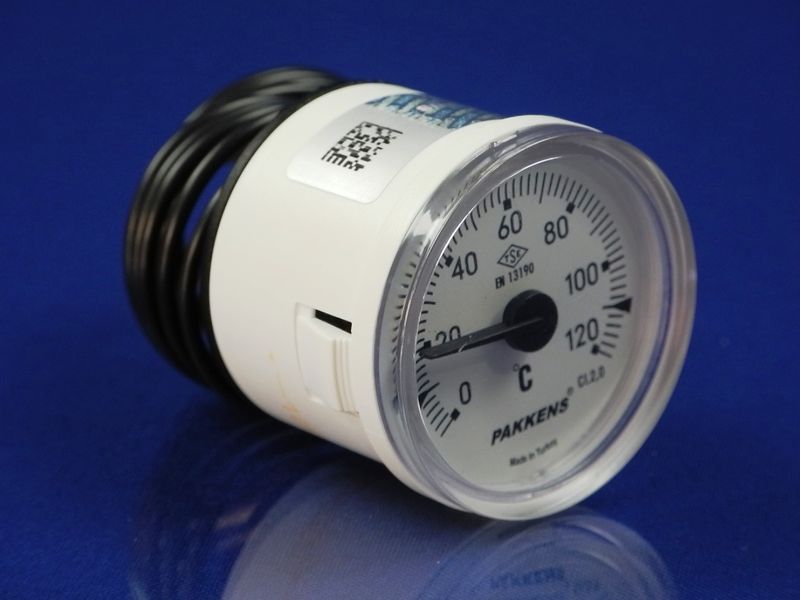 Зображення Термометр капілярний PAKKENS D=40 мм, капіляр довжиною 1 м, темп. 0-120 °C 040/502120502, зовнішній вигляд та деталі продукту