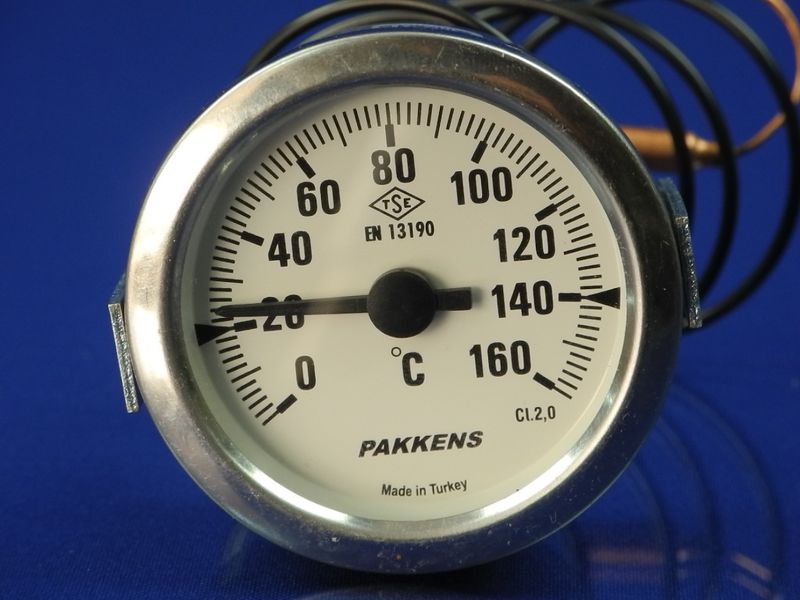 Изображение Термометр капиллярный PAKKENS D=60 мм., капилляр длинной 1 м., темп. 0-160 °C 060/5021206, внешний вид и детали продукта
