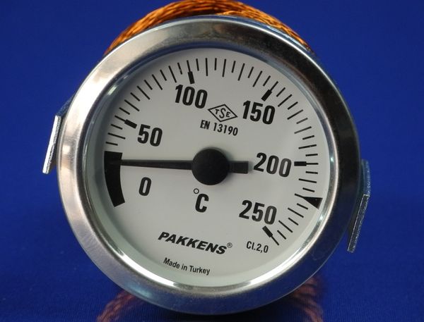 Изображение Термометр капиллярный PAKKENS D=60 мм., капилляр длинной 2 м, темп. 0-250 °C 060/5221408, внешний вид и детали продукта