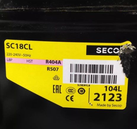 Зображення Компресор Secop SC 18 CL (R-404) SC 18 CL, зовнішній вигляд та деталі продукту