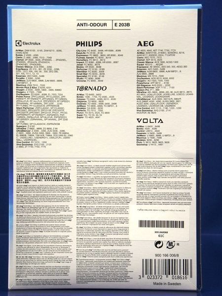 Изображение Набор мешков для пыли для Zanussi-Electrolux-AEG (9001660068), (9001684597) 9001660068, внешний вид и детали продукта