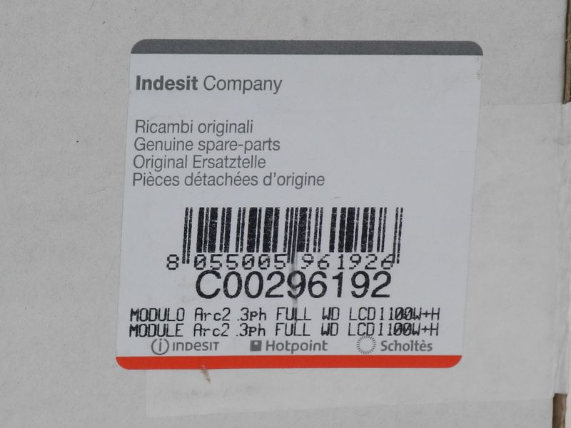 Зображення Модуль пральної машини INDESIT/ARISTON (C00296192) 296192, зовнішній вигляд та деталі продукту