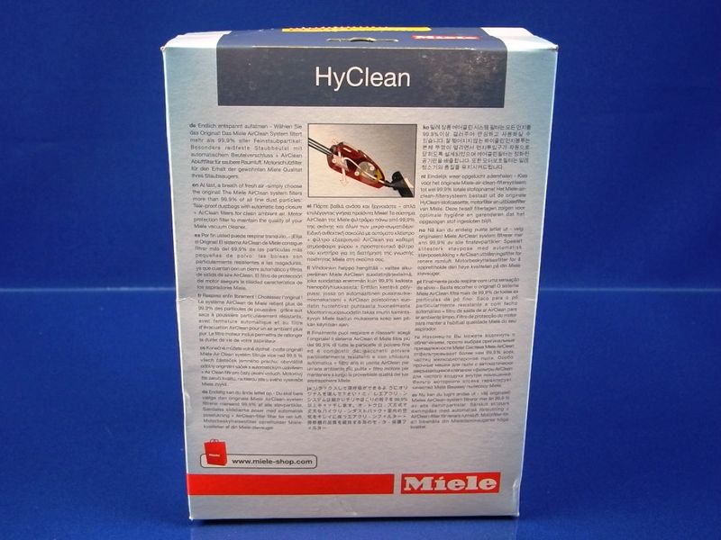 Зображення Комплект одноразових мішків (5 штук + 2 фільтри) HyClean KK для пилососа Miele (10123260) 10123260, зовнішній вигляд та деталі продукту