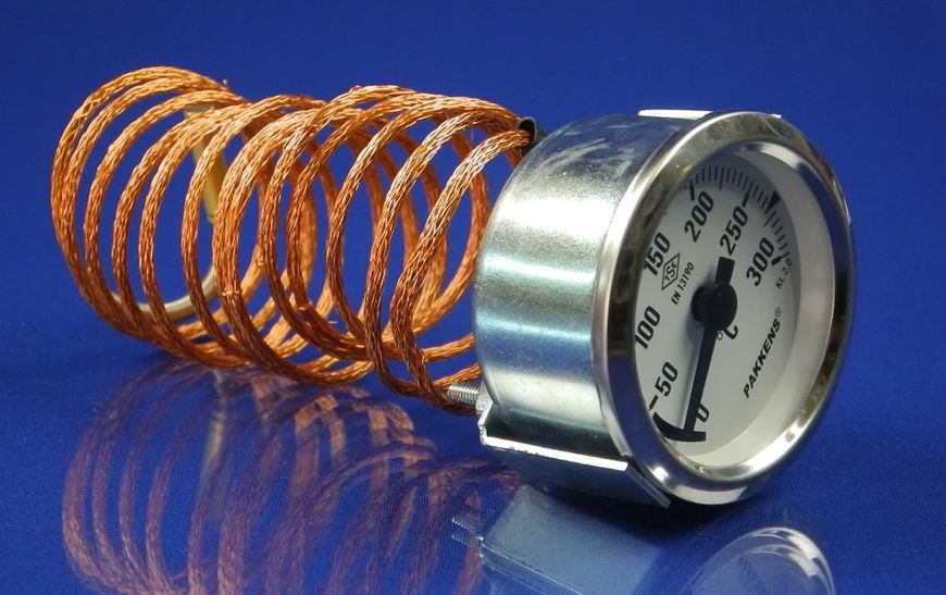 Изображение Термометр капиллярный PAKKENS D=60 мм., капилляр длинной 2 м, темп. 0-300 °C 060/5221409, внешний вид и детали продукта