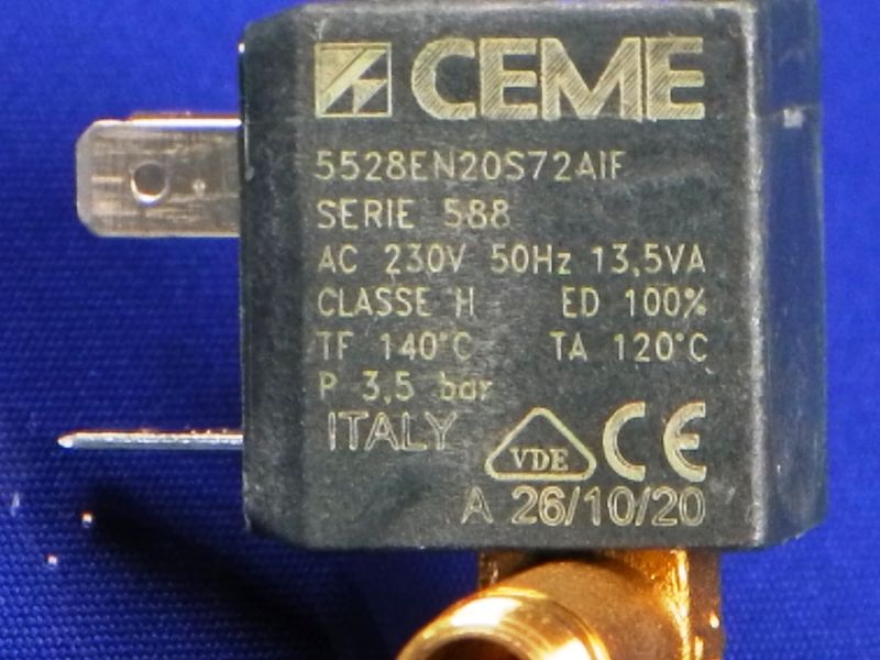 Зображення Клапан електромагнітний CEME для кавомашини Bosch 5528EN2.0S72AIF SERIE588 KFM-002, зовнішній вигляд та деталі продукту