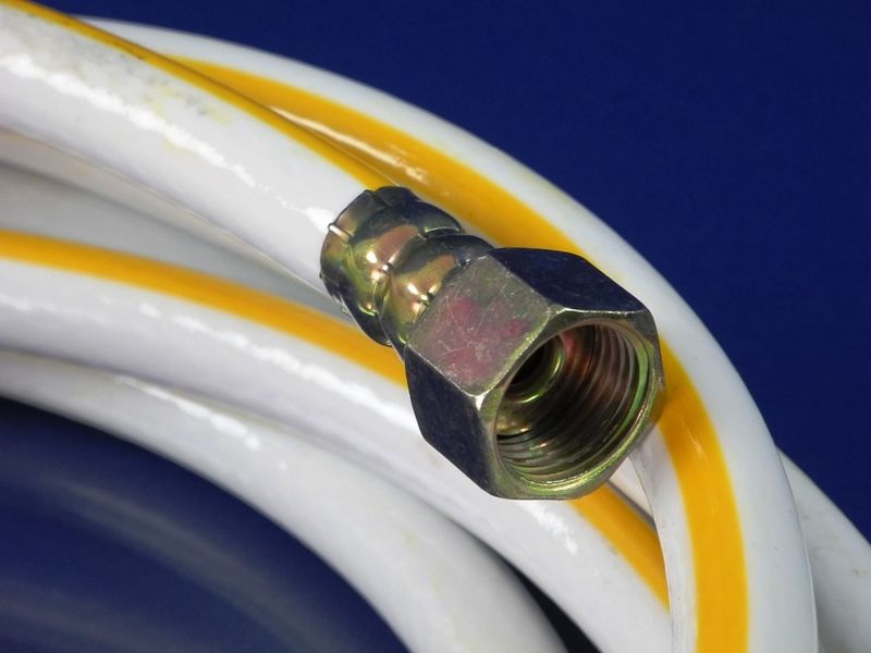 Зображення Шланг ПВХ газовий "Никифоров" L=4500 мм. 1/2″ сталь/латунь 4500, зовнішній вигляд та деталі продукту