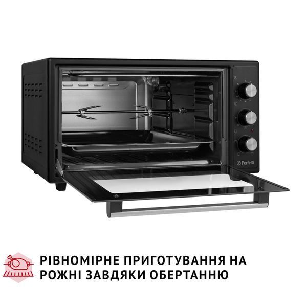 Зображення Електрична піч Perfelli MIRAGE 48 BLACK 5905563500286, зовнішній вигляд та деталі продукту