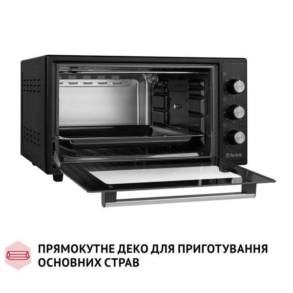 Зображення Електрична піч Perfelli MIRAGE 48 BLACK 5905563500286, зовнішній вигляд та деталі продукту