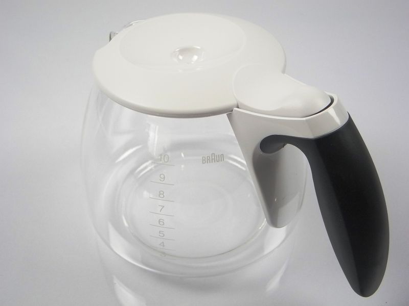 Зображення Колба скляна з кришкою для кавоварки Braun (63104705) 63104705, зовнішній вигляд та деталі продукту