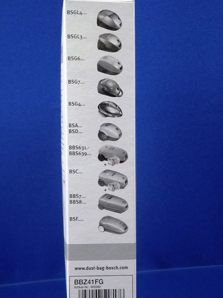 Зображення Набір мішків-пилозбірників MegaFilt® SuperTEX BOSCH BBZ 41 FG (BBZ41FG), (468383) BBZ41FG, зовнішній вигляд та деталі продукту