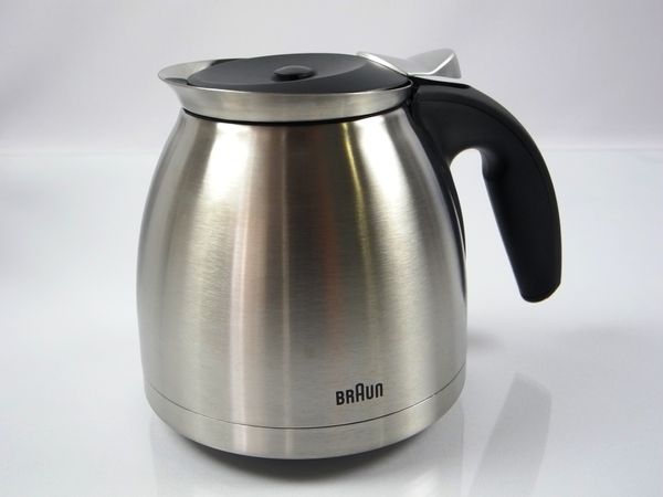 Зображення Колба металева з кришкою для кавоварки Braun (67050581) 67050581, зовнішній вигляд та деталі продукту