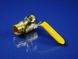 Зображення Кран газовий корковий (жовта ручка) 1/2 для газових приладів К1/2, зовнішній вигляд та деталі продукту