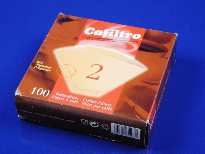 Зображення Паперові одноразові фільтри конусні для кавоварок крапельного типу 100 шт. KONOS GmbH №2 KONOS, зовнішній вигляд та деталі продукту