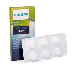 Зображення Оригінальні таблетки Philips/SAECO CA6704 для очищення кавомашини від кавового жиру, 6 шт (421945032531) 421945032531, зовнішній вигляд та деталі продукту
