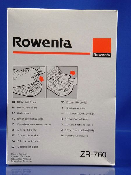 Изображение Набор мешков пылесборников для пылесоса Rowenta (ZR760) ZR760, внешний вид и детали продукта