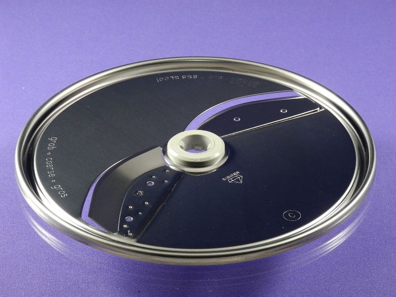 Зображення Двосторонній диск для товстої/тонкої нарізки для кухонного комбайна Braun (63210632) 63210632, зовнішній вигляд та деталі продукту