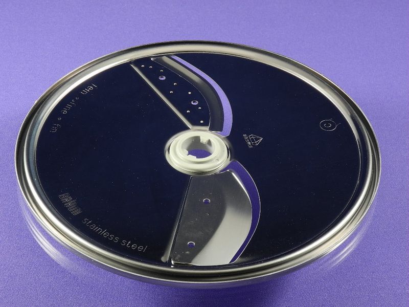 Изображение Двухсторонний диск для толстой/тонкой нарезки для кухонного комбайна Braun (63210632) 63210632, внешний вид и детали продукта