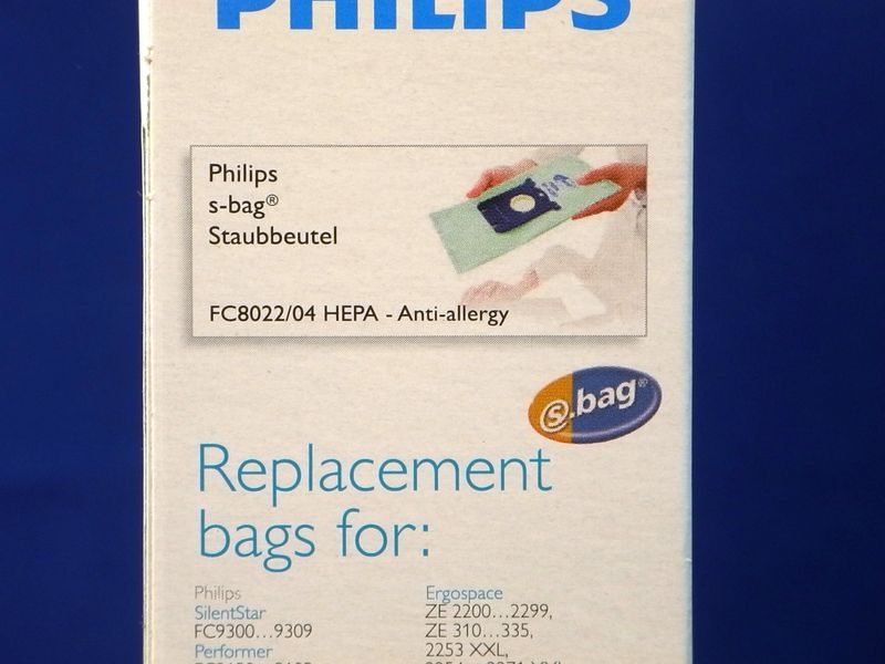 Изображение Набор мешков для пылесоса Philips Clinic Anti-Allergy FC8022/04 (883802204010) 883802204010, внешний вид и детали продукта