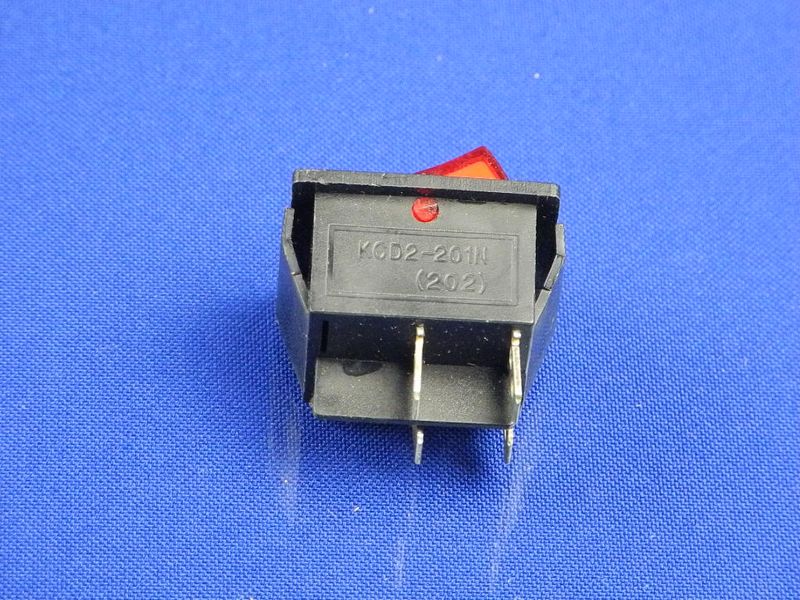 Зображення Перемикач з підсвічуванням 2-полюсний (250V, 15A, 4 контакти) (KCD2-201N R/B) P2-0139, зовнішній вигляд та деталі продукту
