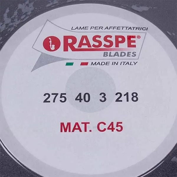 Зображення Ніж тефлоновий для слайсера D D=275mm (275x218x40x3mm) Rasspe 3275.00-T 3275.00-T, зовнішній вигляд та деталі продукту